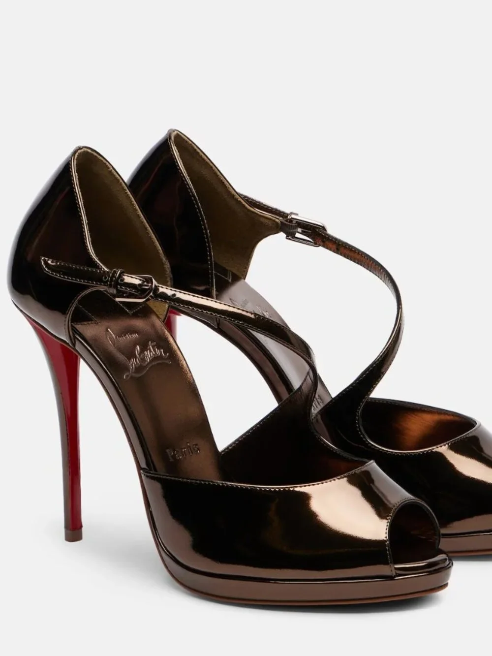 Christian Louboutin MISS ZIGOURATA ALTA.120 Cross Strap Pumps Heels Sandal